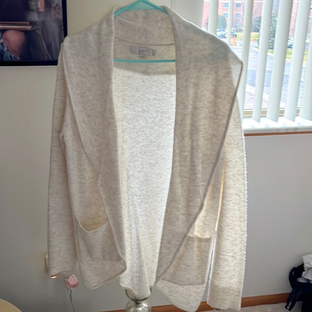 Cream Open Front Cardigan